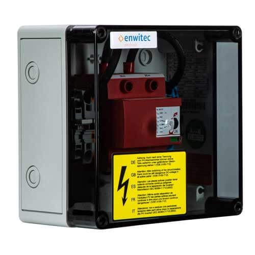 Enwitec overspanningsbeveiliging DC type I+II 1 MPPT, klemmen