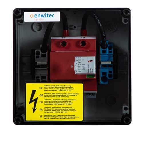 Enwitec overspanningsbeveiliging DC type I+II 1 MPPT, klemmen